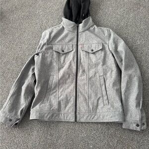 Levi's Gray Lightweight Hooded Shirt Jacket
